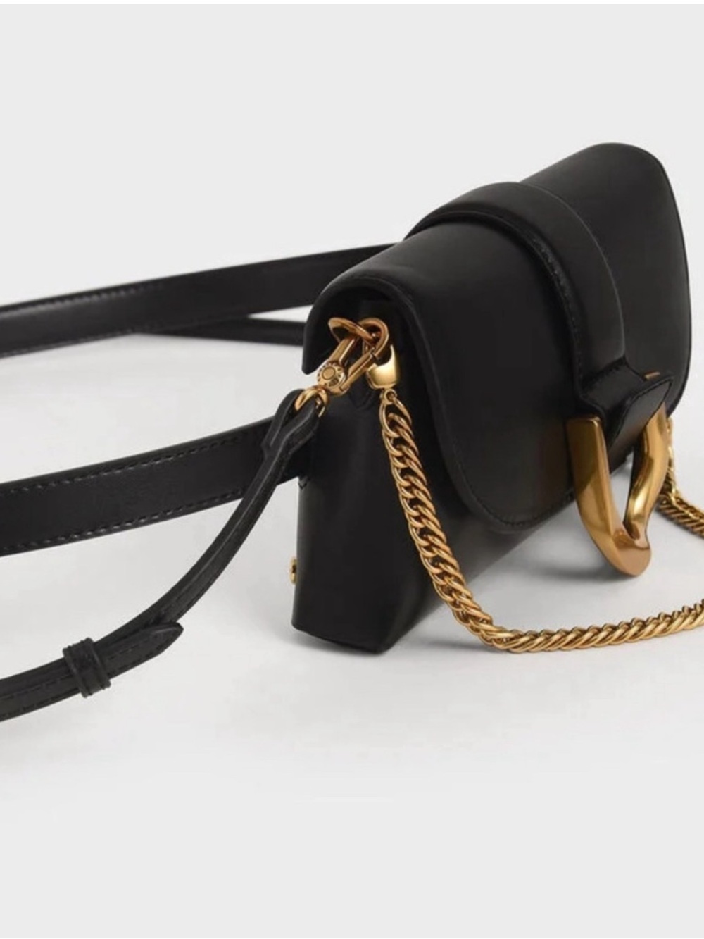 Charles & Keith Black Gabine Crossbody Bag